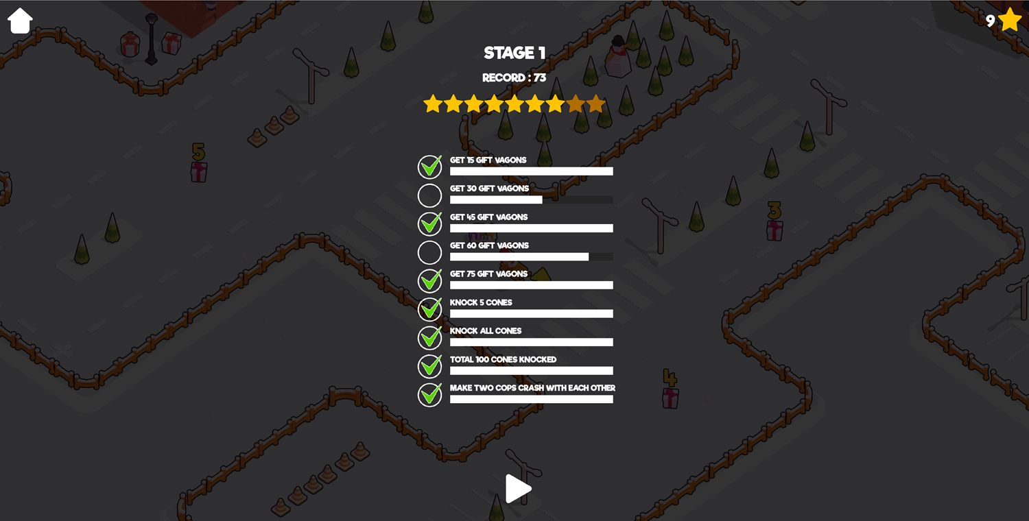 Santa Chase Game Goals Screen Screenshot.