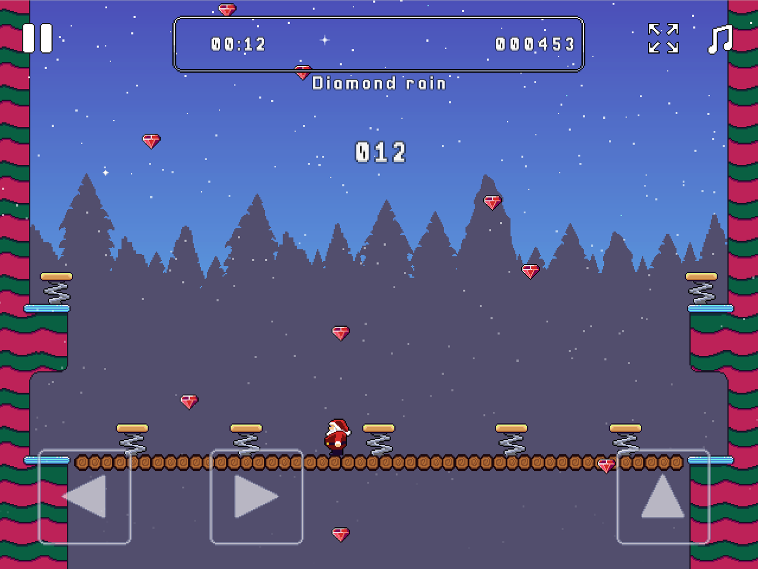 Santa Games Diamond Rain Bonus Level Screenshot.