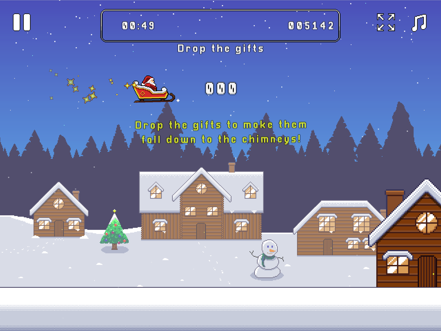 Santa Games Drop the Gifts Bonus Level Screenshot.