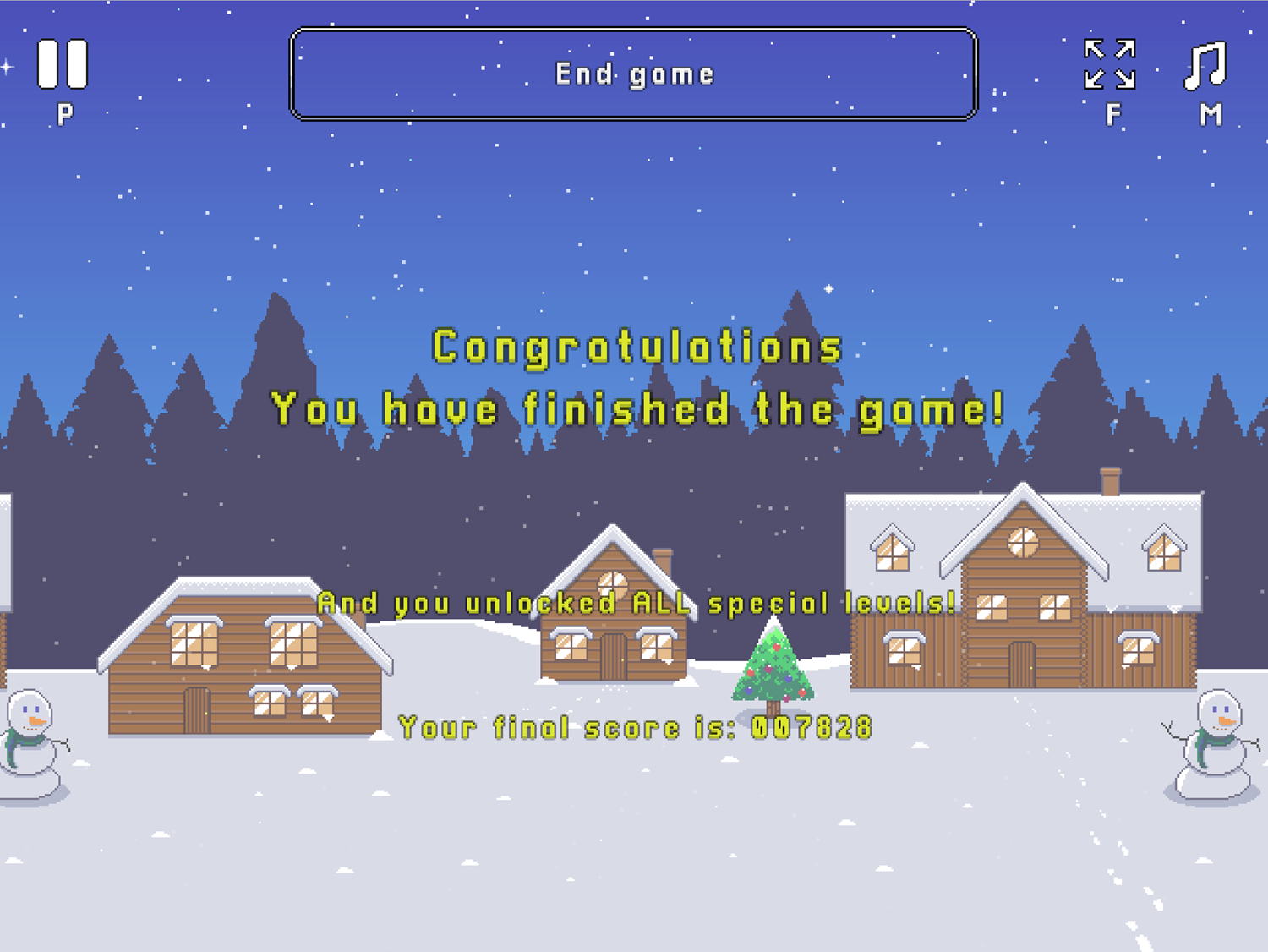 Santa Games Game Beat Screen Screenshot.