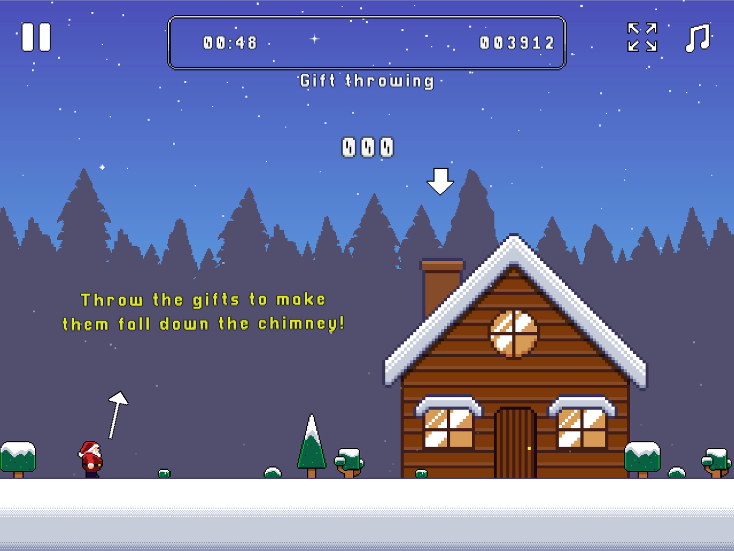 Santa Games Gift Throwing Bonus Level Screenshot.