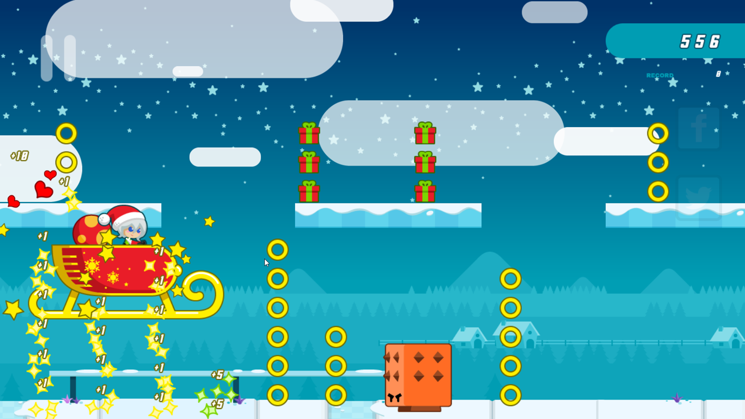 Santa Girl Runner Game Sled Screenshot.