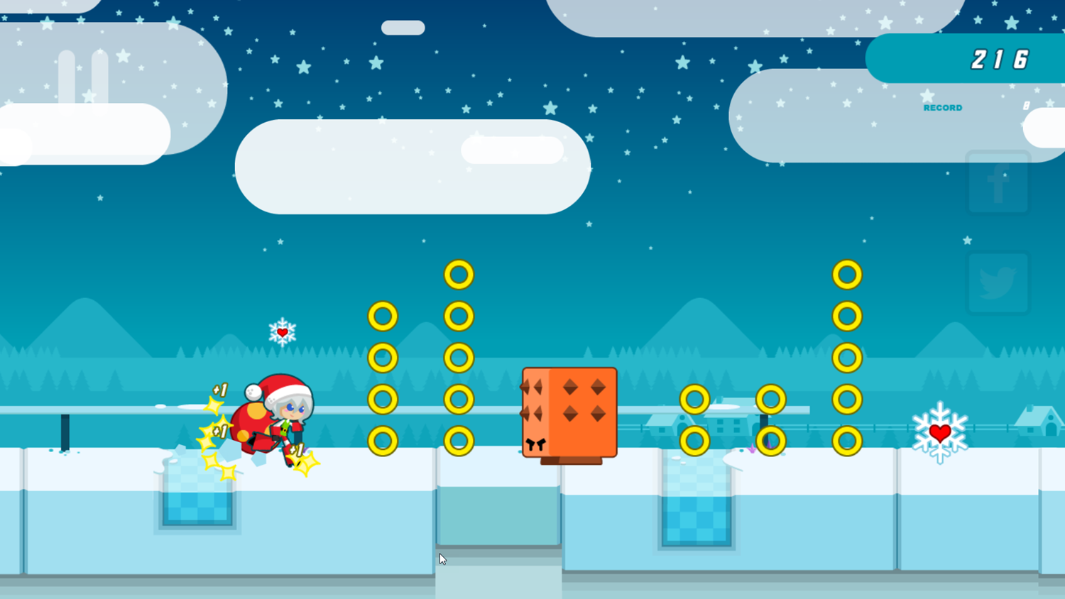 Santa Girl Runner Game Screenshot.