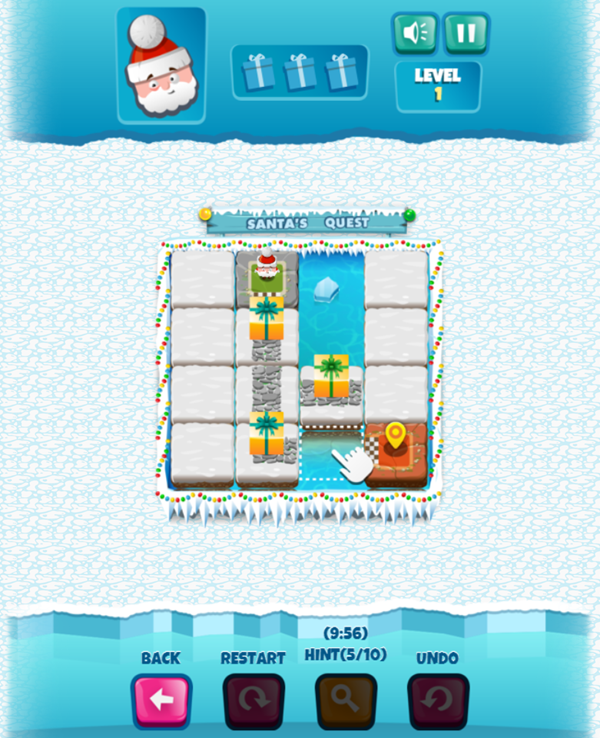 Santa Quest Game Start Screenshot.