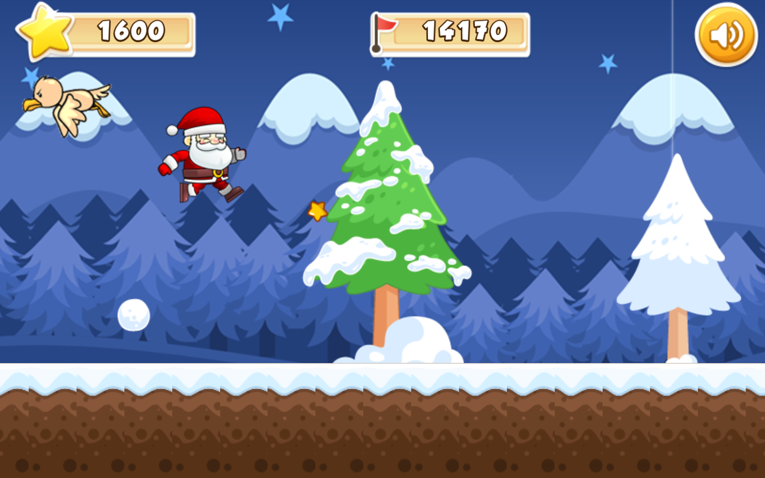 Santa Run and Jump Game Play Screenshot.