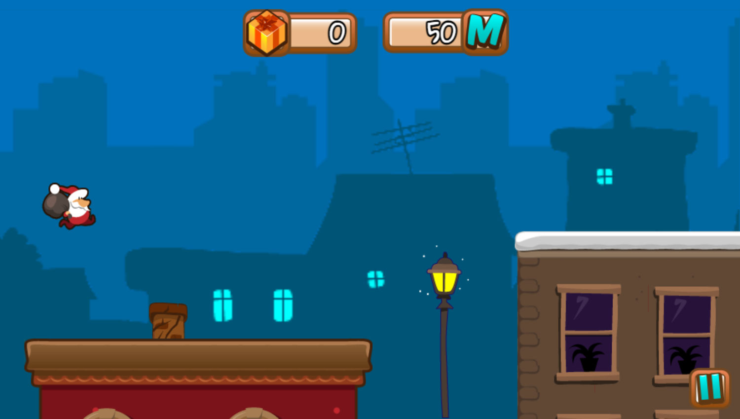 Santa Run Game Play Screenshot.