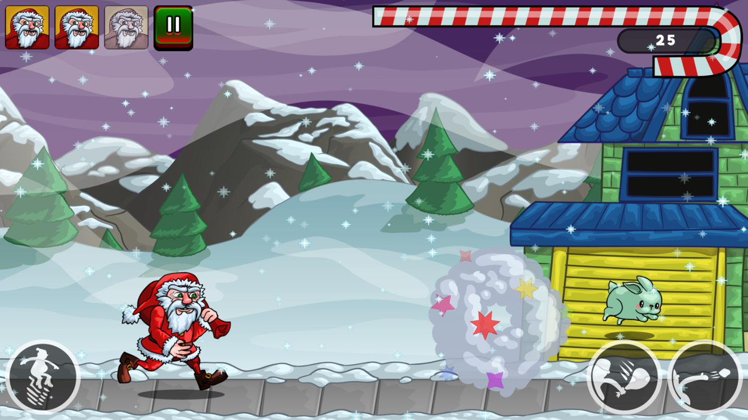 Santa Run Game Play Screenshot.