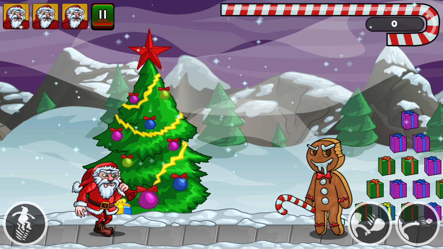 Santa Run Game Start Screenshot.