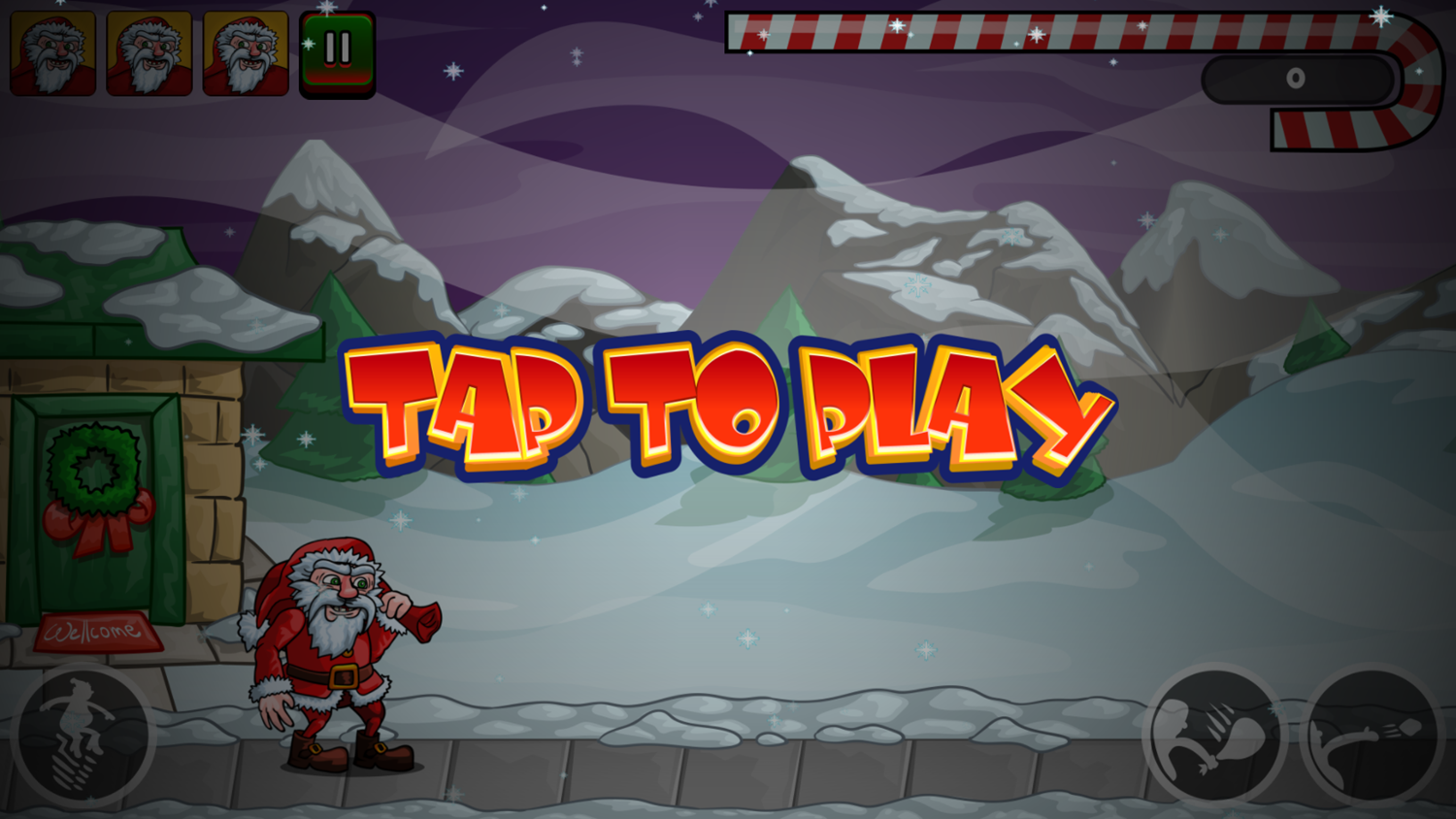 Santa Run Game Tap To Play Screenshot.