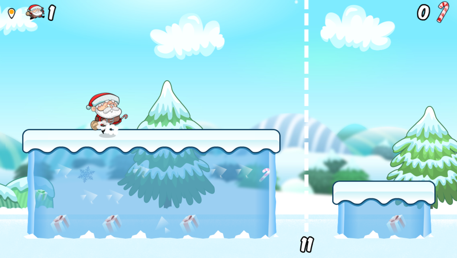 Santa Rush Game Start Screenshot.