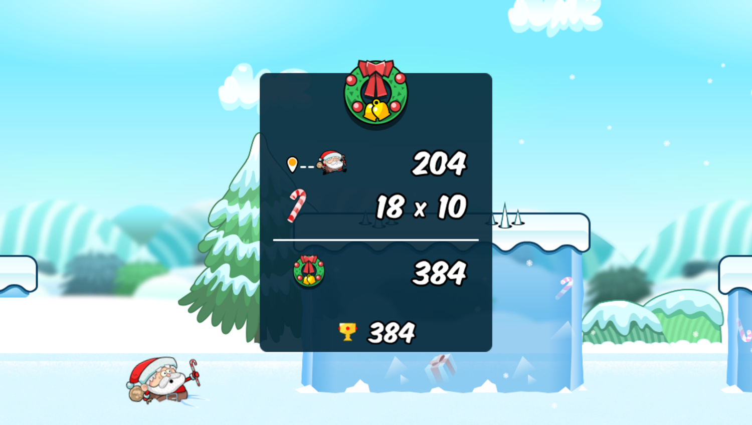 Santa Rush Game Score Screenshot.