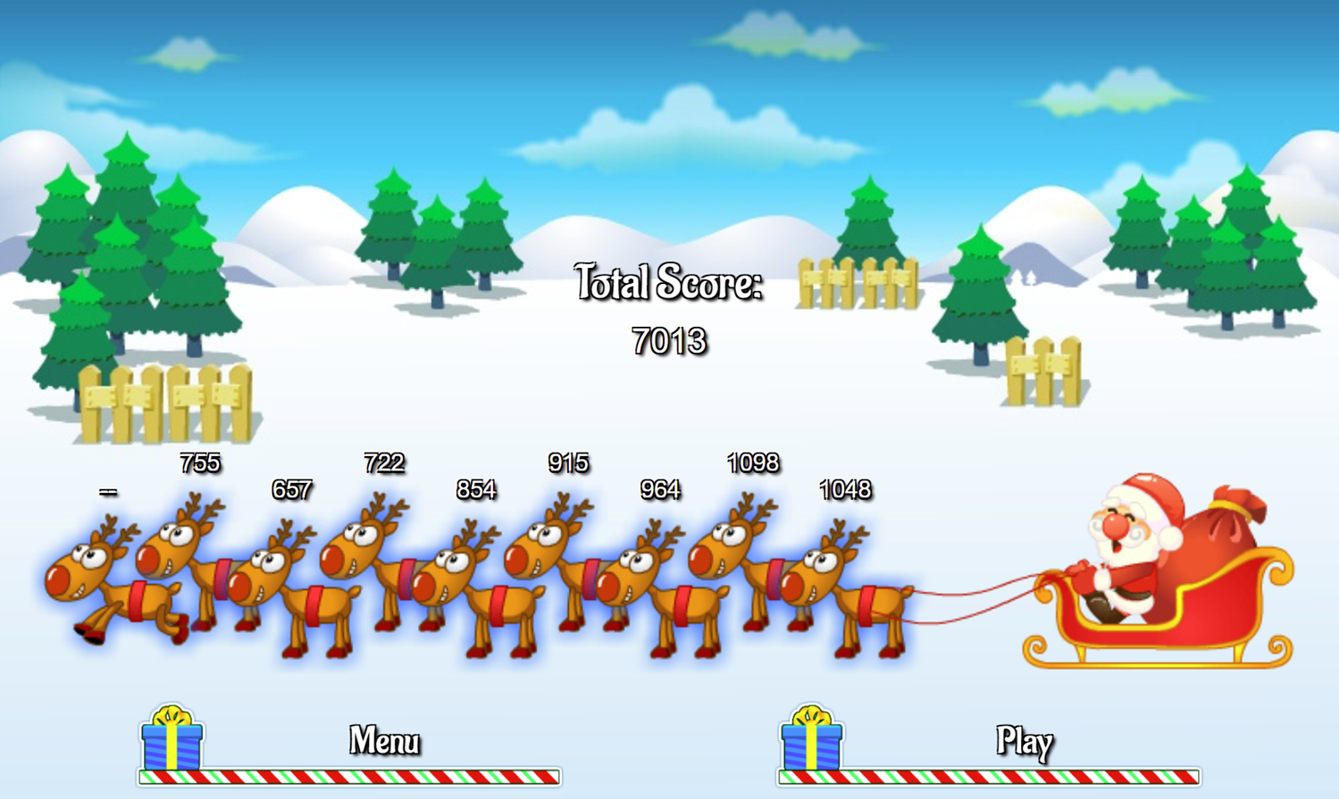 Santa Solitaire Game Level Select Final Level Screenshot.