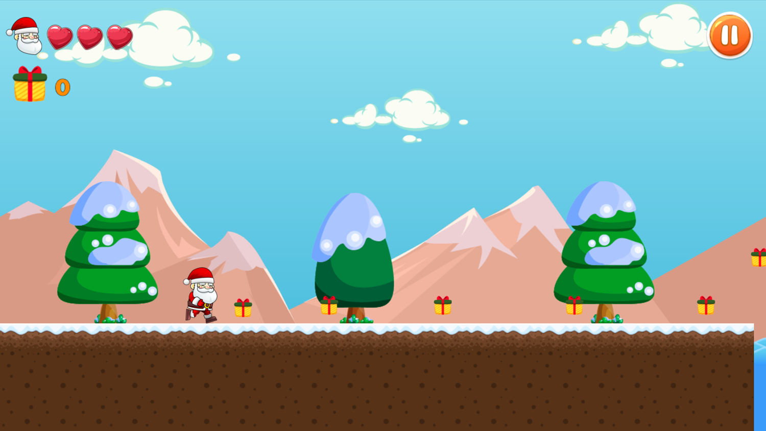 Santa's Adventure Game Start Screenshot.