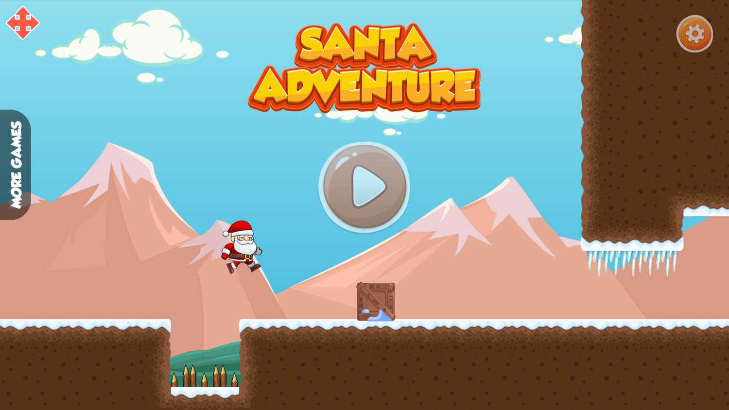Santa's Adventure Game Welcome Screen Screenshot.