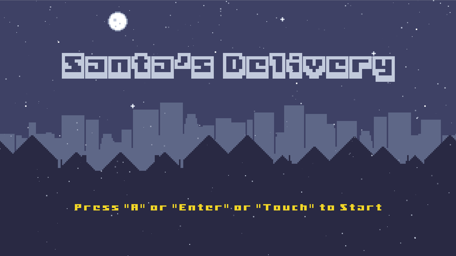 Santa's Delivery Game Welcome Screen Screenshot.