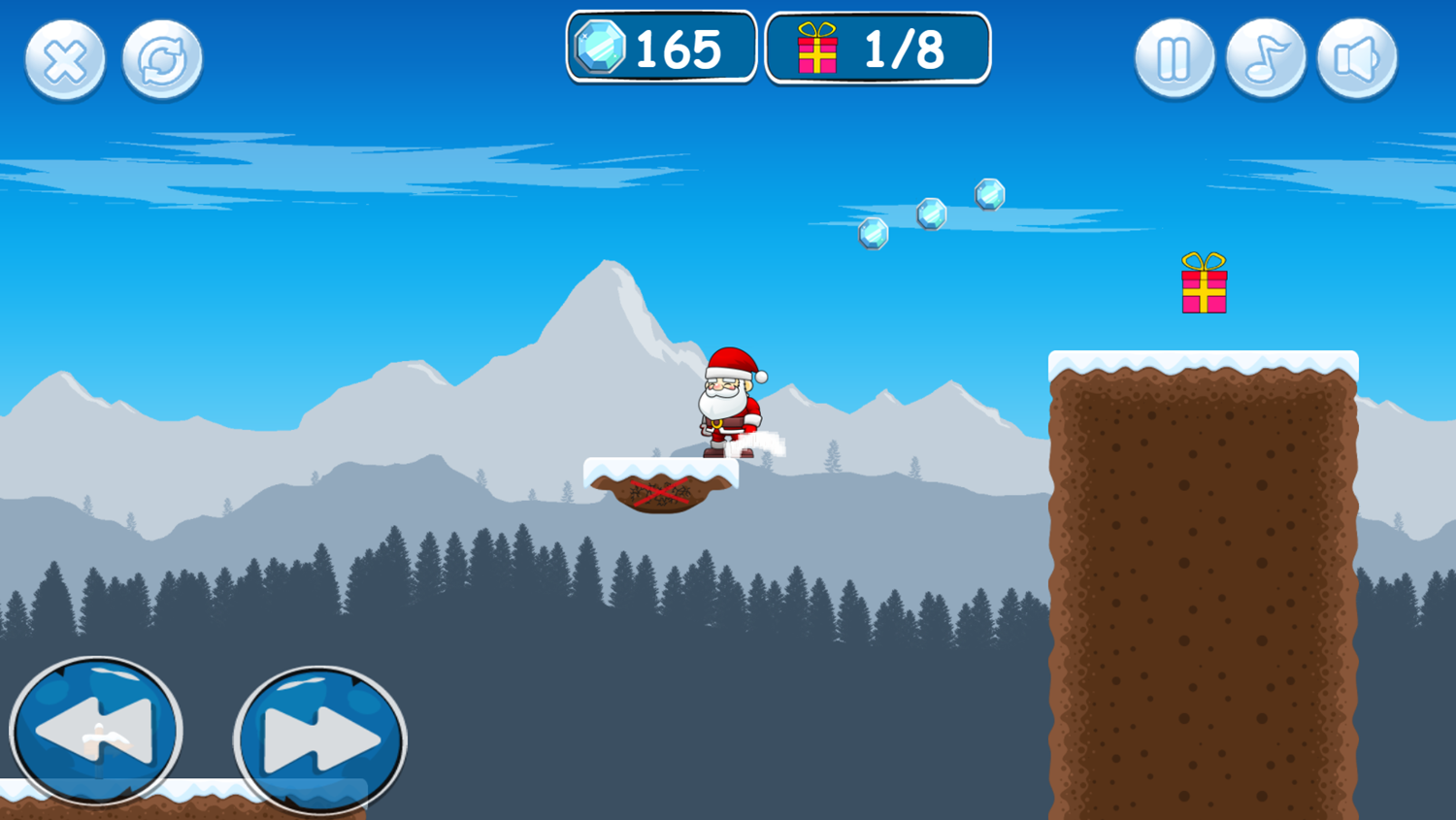 Santas Platformer Game Screenshot.