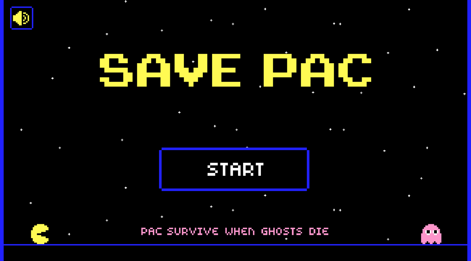 Save Pac Game Welcome Screen Screenshot.