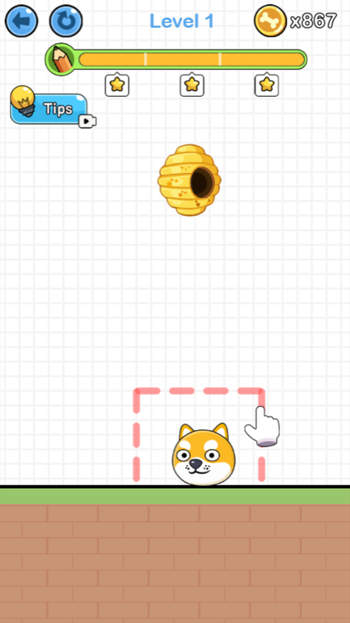 Save The Doge Game How to Play Screen Screenshot.