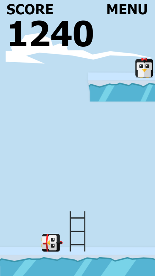 Save the Penguin Game Over Screenshot.