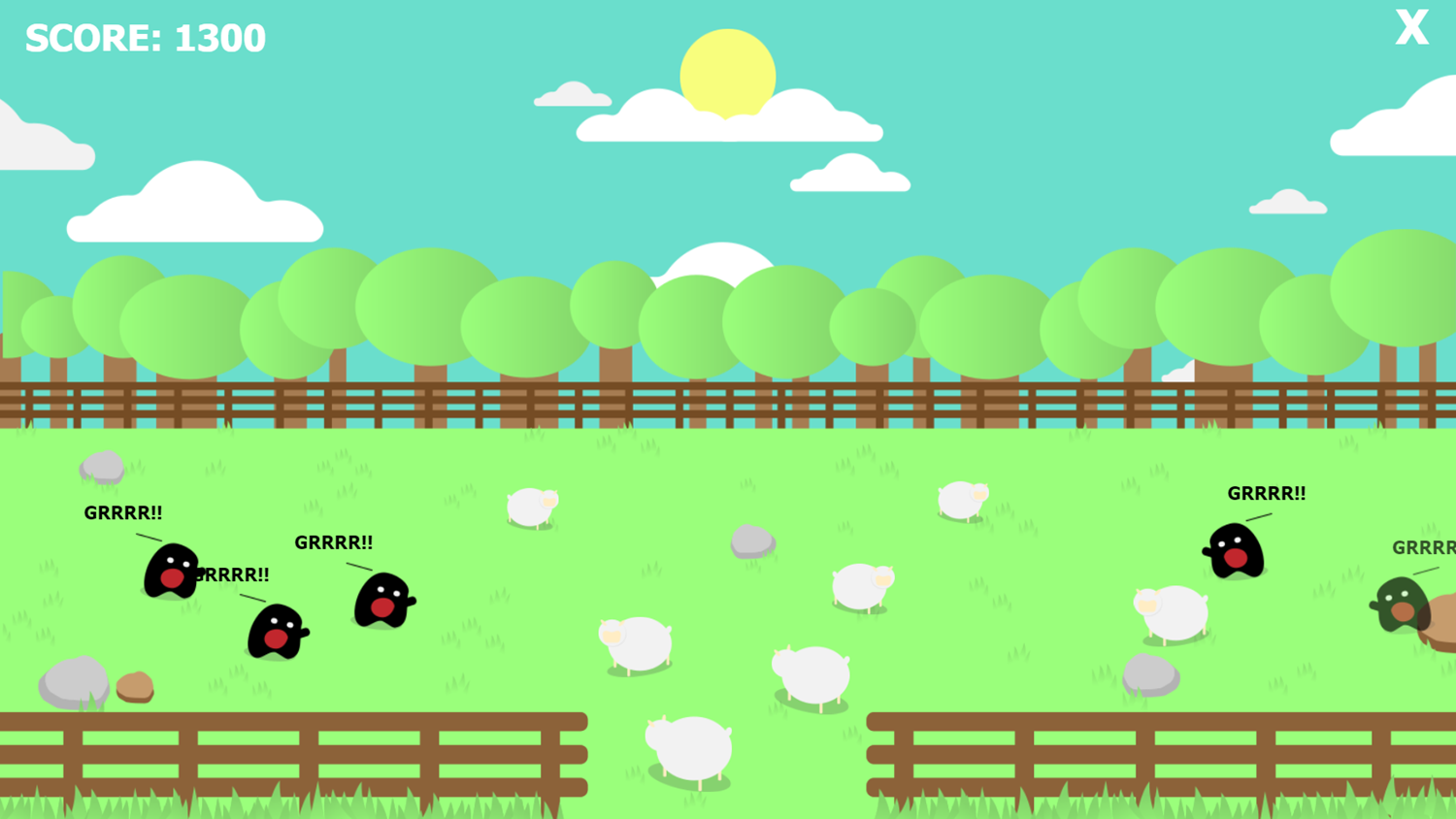 Save the Sheep Game Play Screenshot.