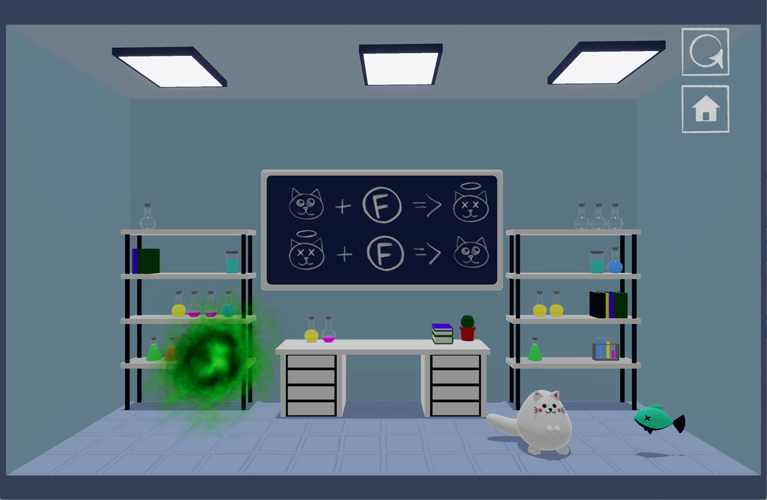 Schrodinger's Dual Cat Game Screenshot.