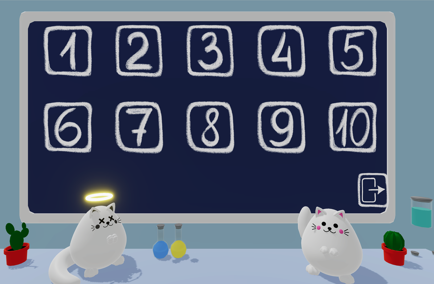 Schrodinger's Dual Cat Game Level Select Screen Screenshot.