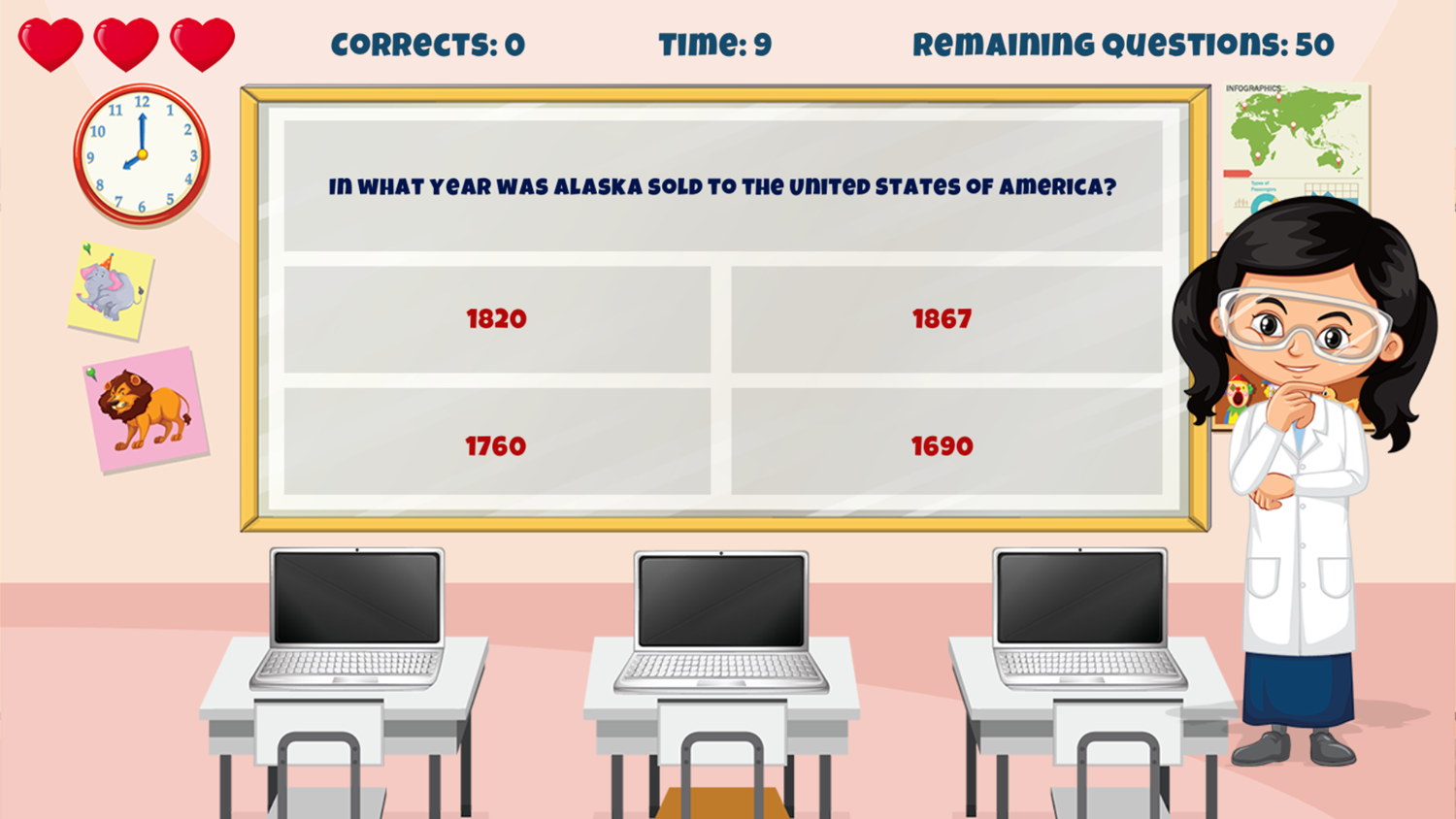 Science Quiz Game Question Screenshot.