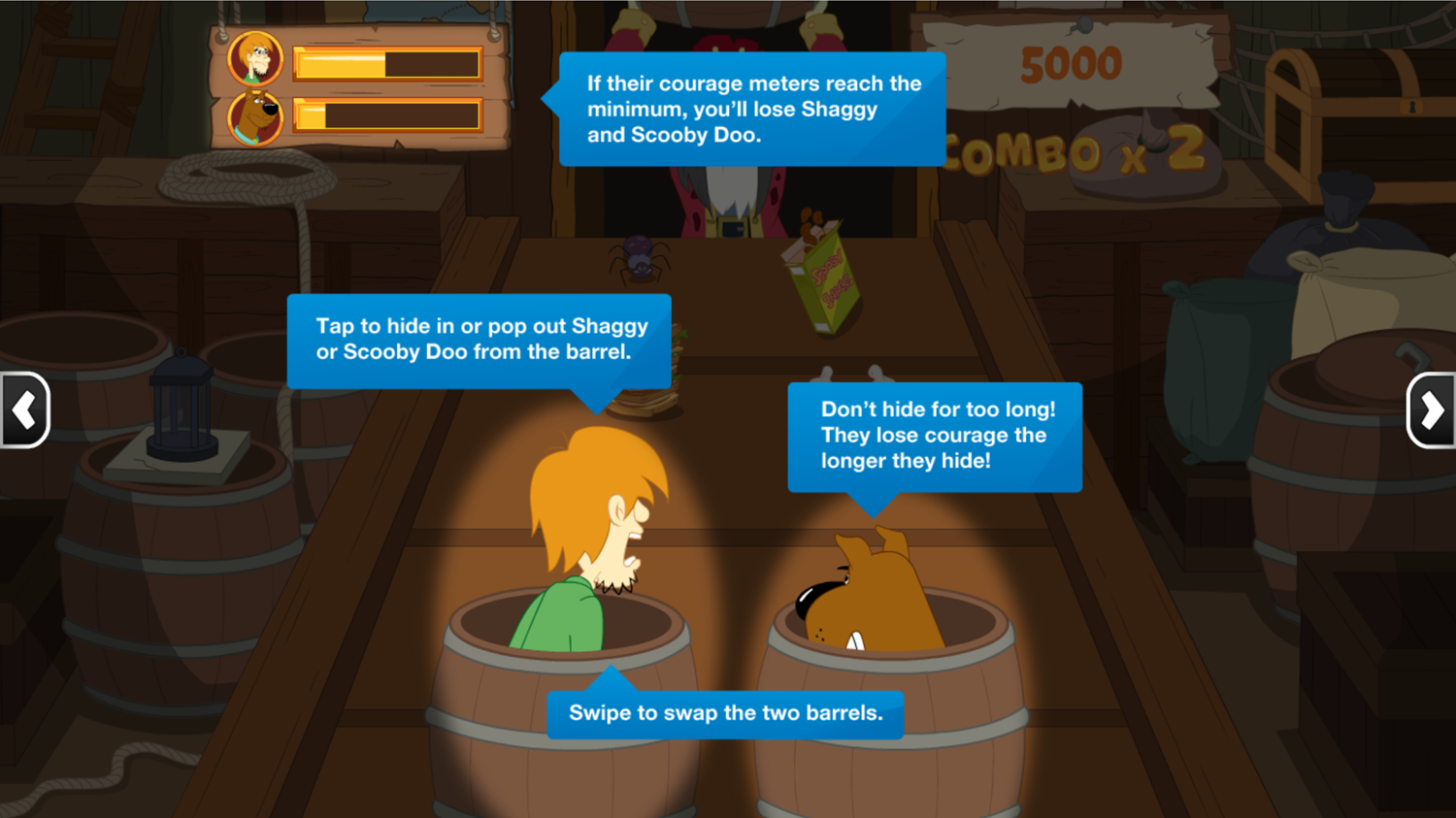 Scooby Doo Barrel of Treats How to Play Instructions Screenshot.