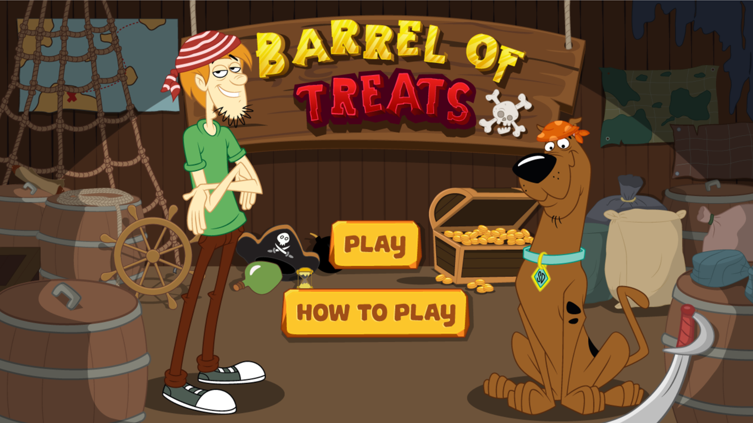 Scooby Doo Barrel of Treats Welcome Screen Screenshot.