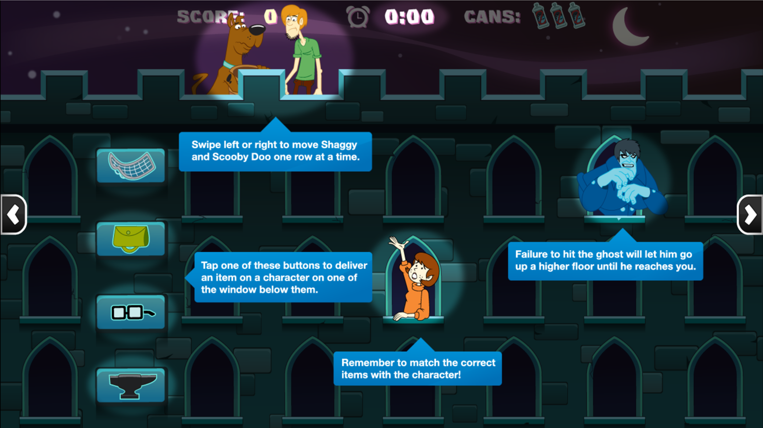 Scooby Doo Castle Hassle Gameplay Instructions Screenshot.