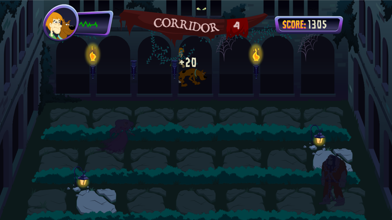 Scooby Doo Creepy Corridors Game Screenshot.