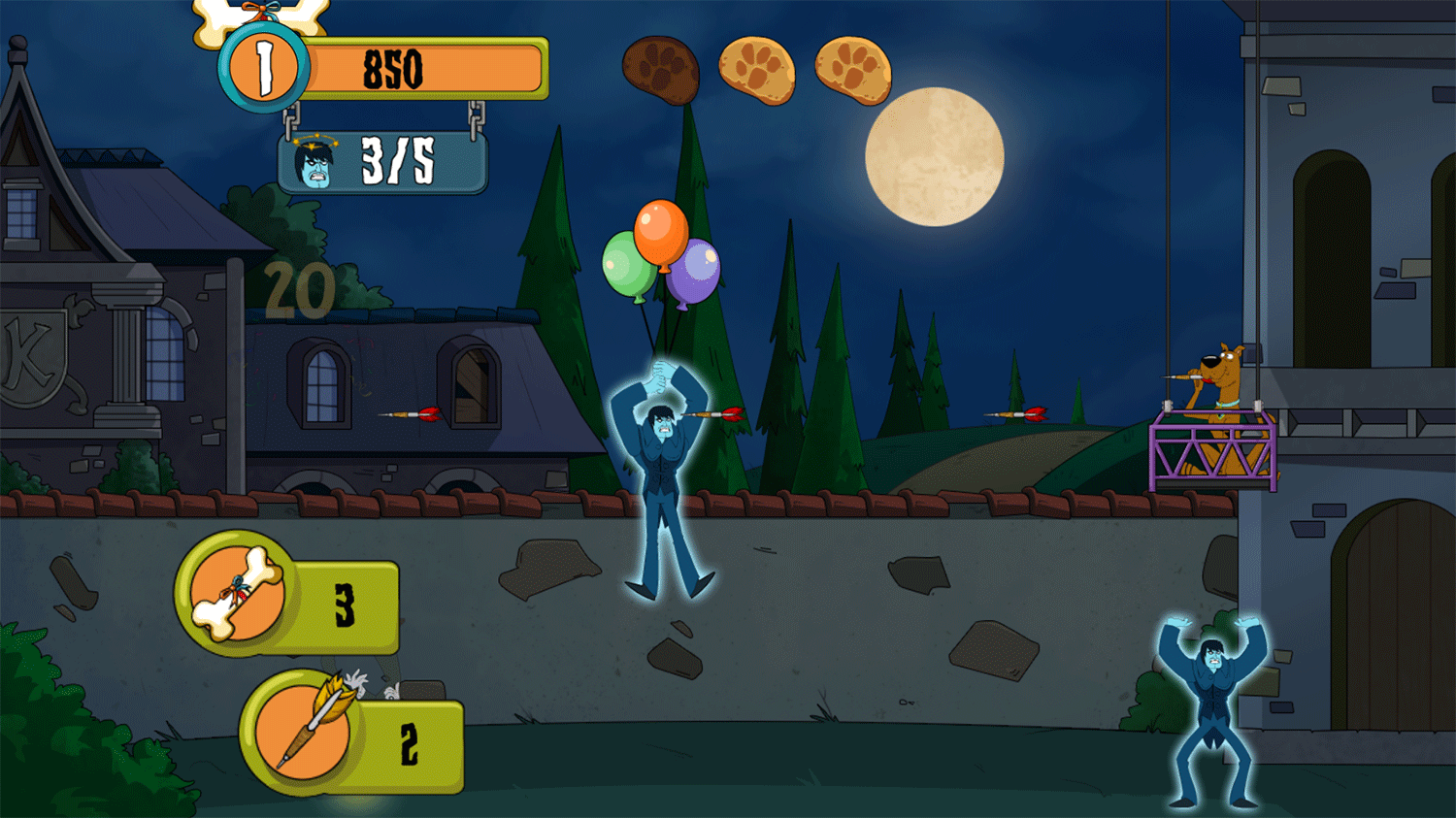 Scooby Doo Drop Em Scooby Game Screenshot.