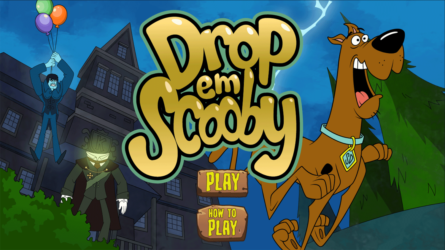 Scooby Doo Drop Em Scooby Welcome Screen Screenshot.