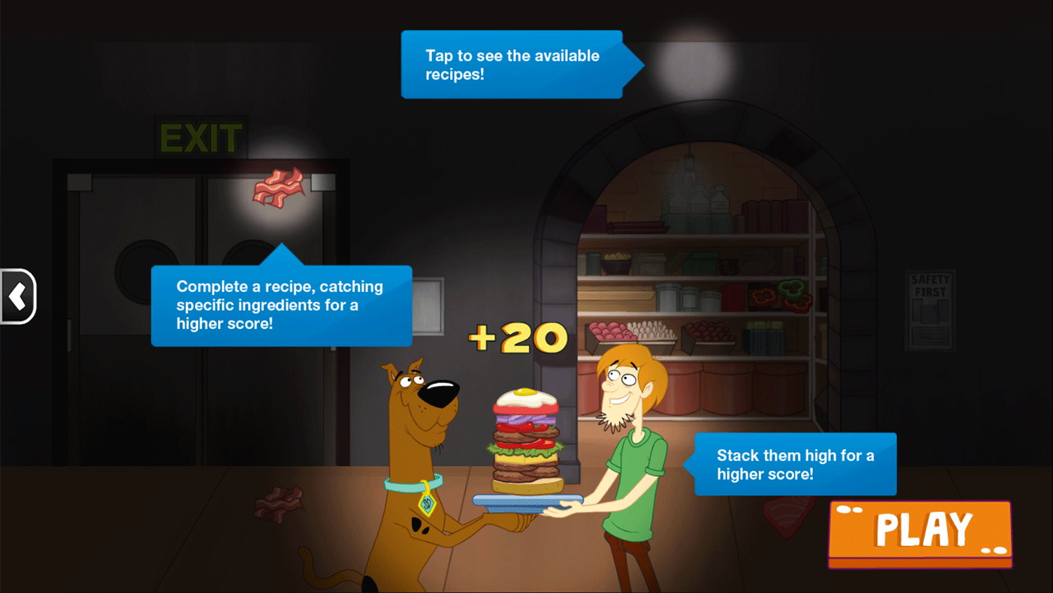 Scooby Doo Sandwich Stack Instructions Screenshot.