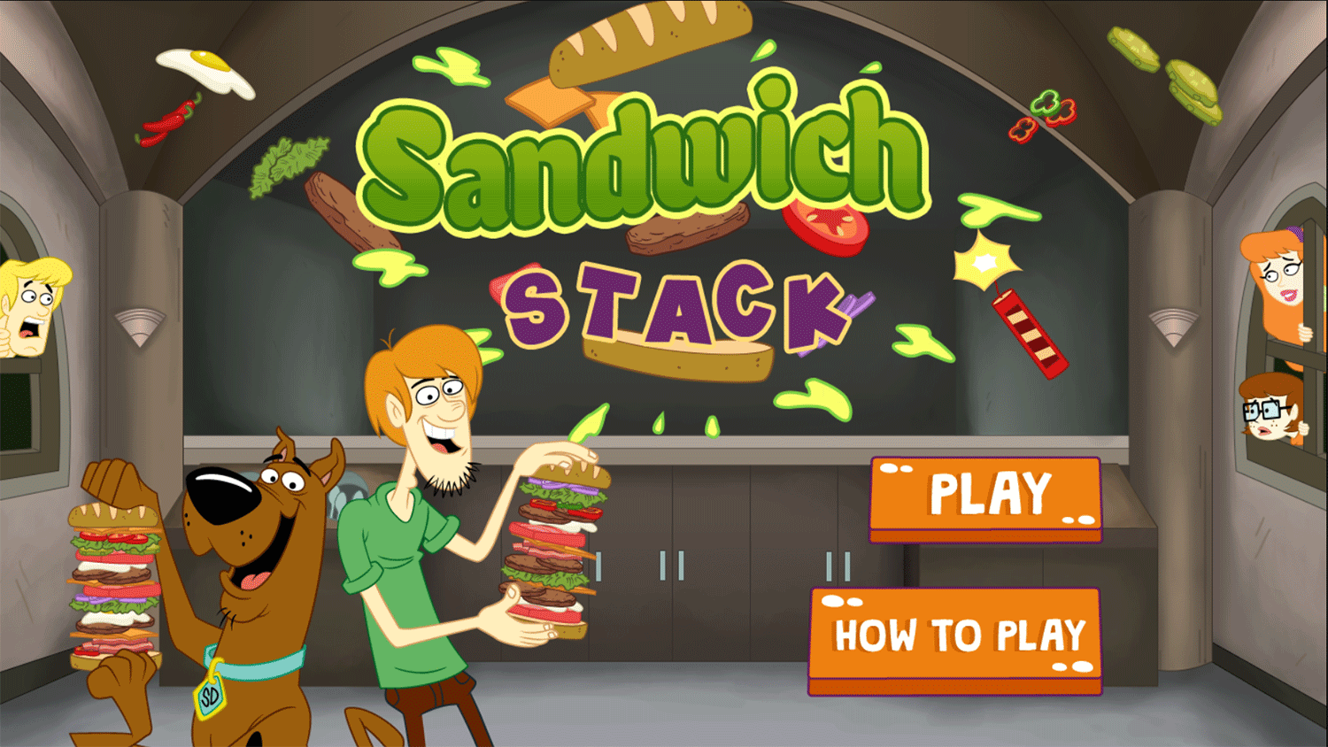 Scooby Doo Sandwich Stack Welcome Screen Screenshot.