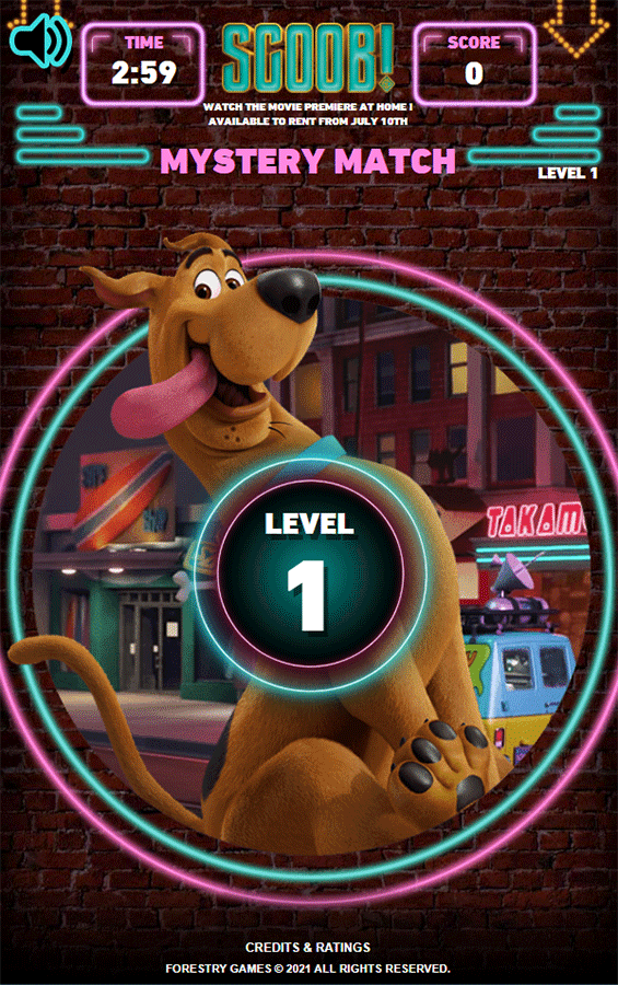 Scooby Doo Mystery Match Stage 1 Screenshot.