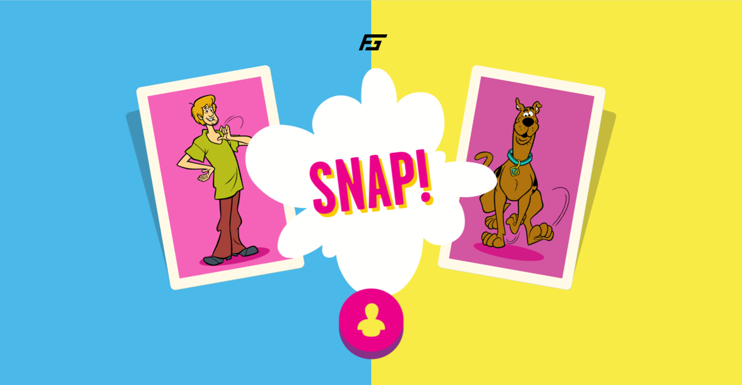 Scooby Doo Snap Card Matching Game Welcome Screen Screenshot.