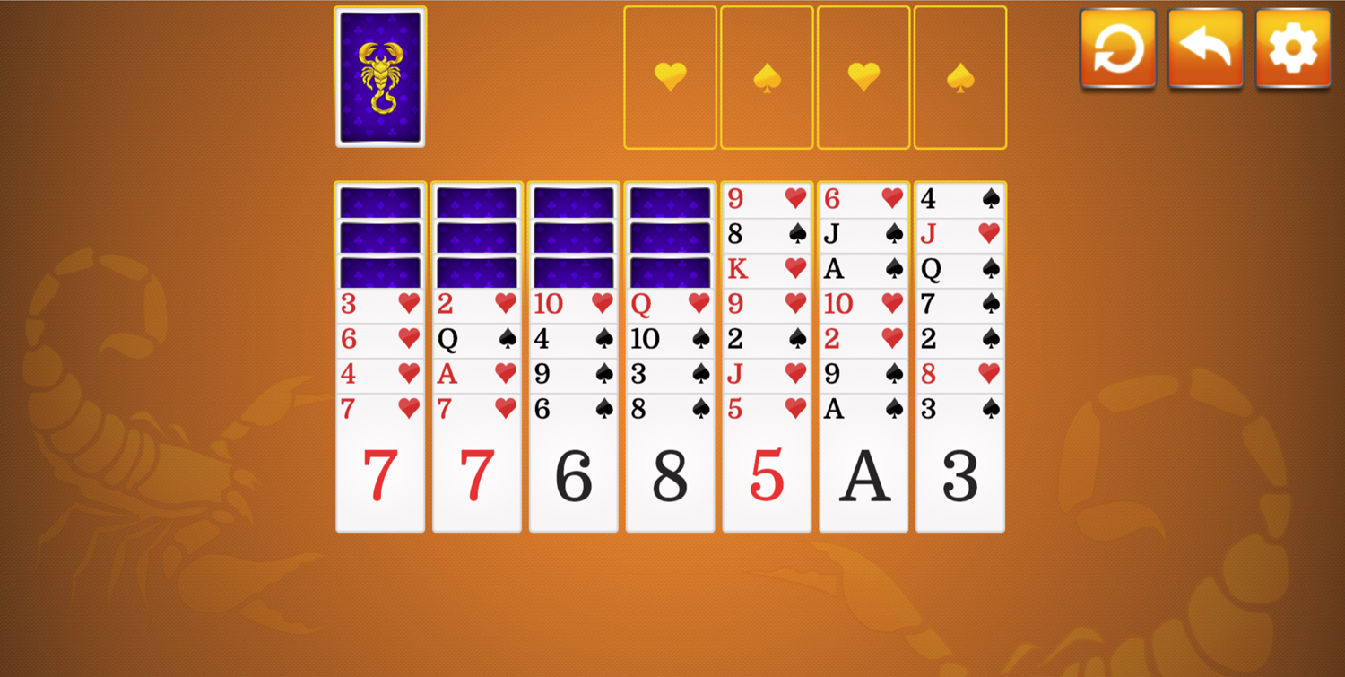 Scorpion Solitaire 2 Suits Game Deal Screenshot.
