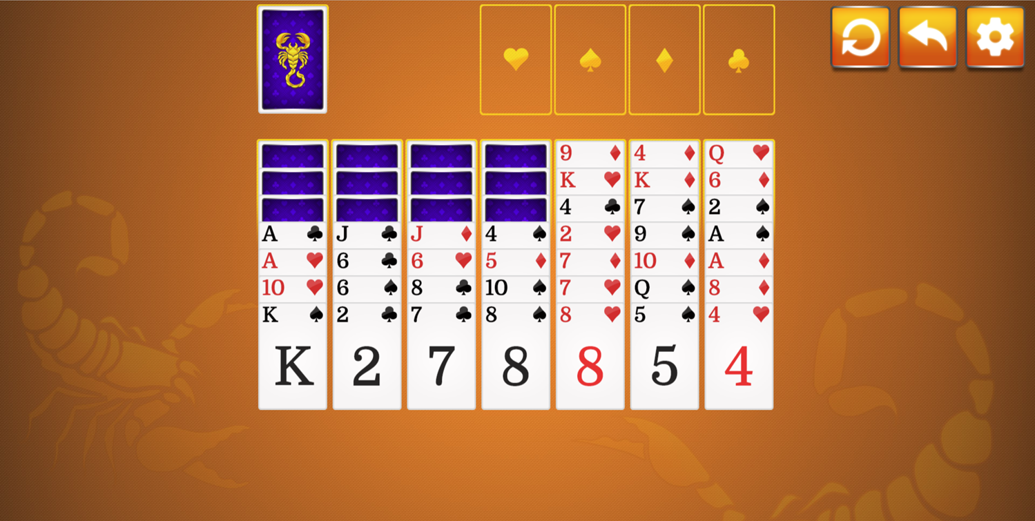Scorpion Solitaire 4 Suits Game Deal Screenshot.