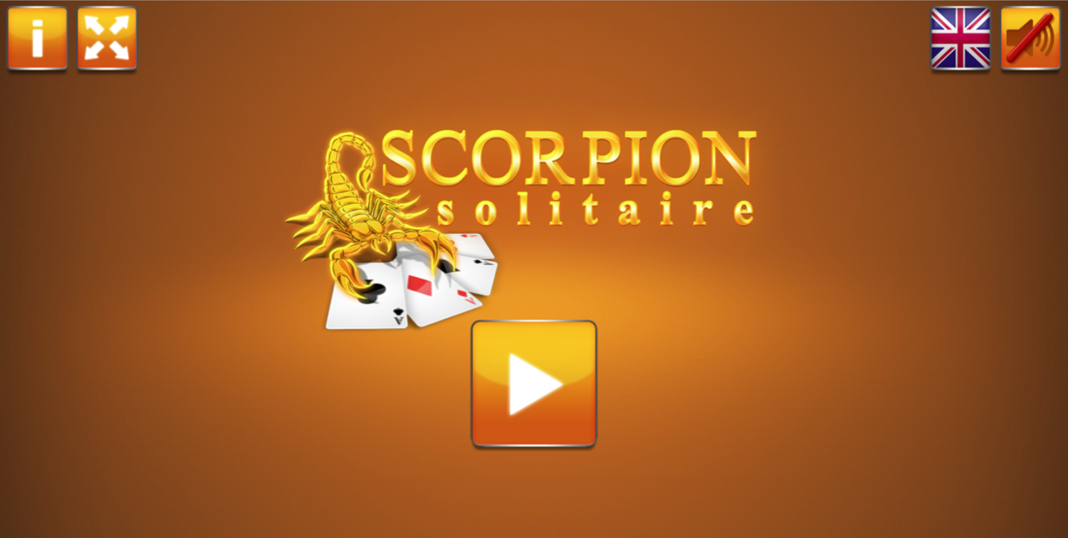 Scorpion Solitaire Game Welcome Screen Screenshot.