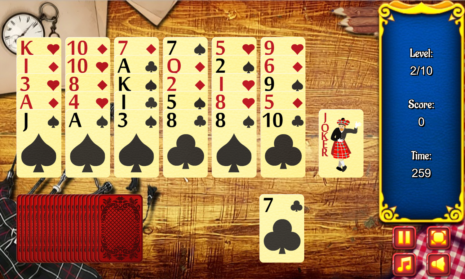 Scottish Solitaire Game Screenshot.