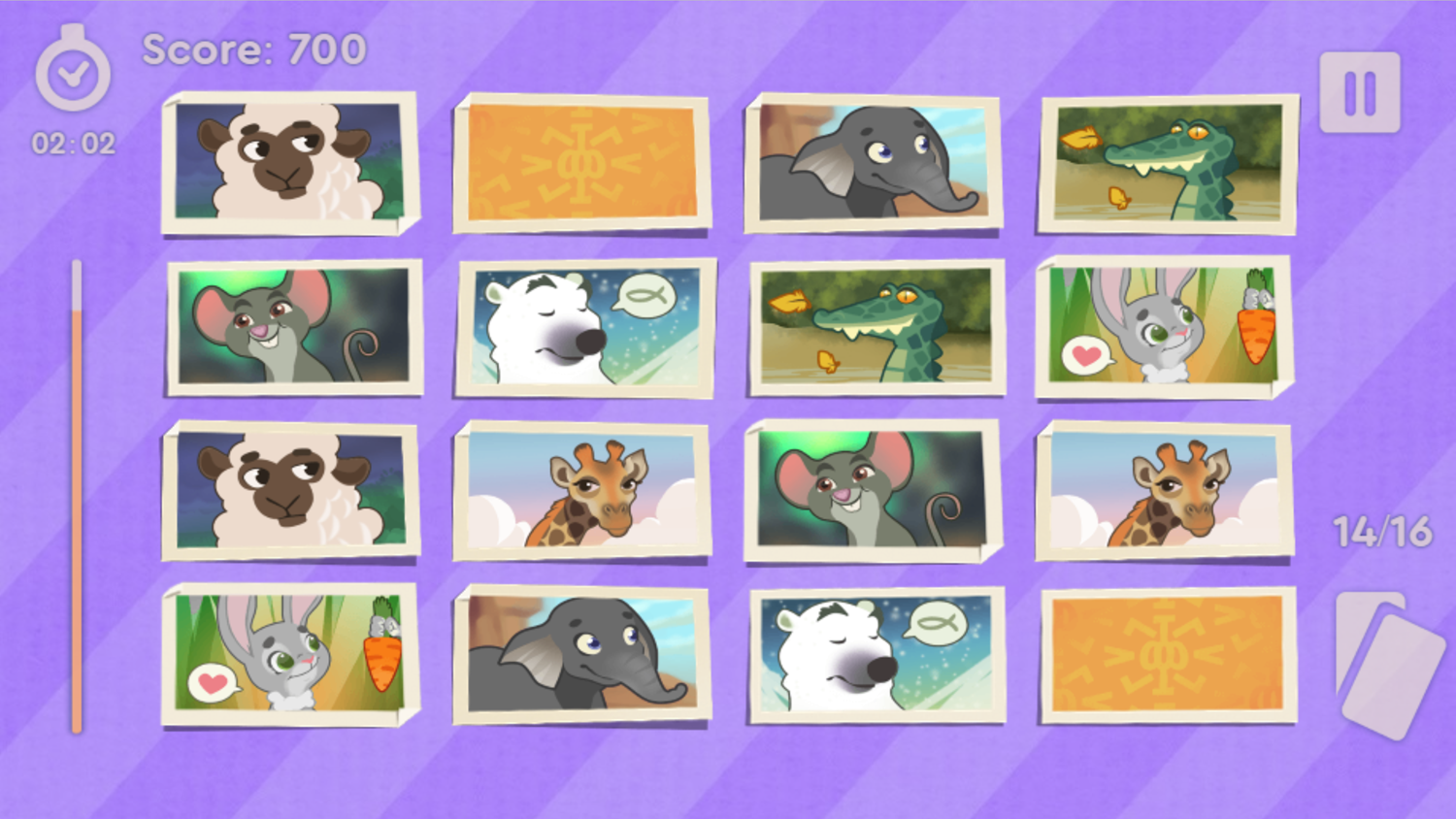 Scratch and Match Animal Gameplay Screenshot.
