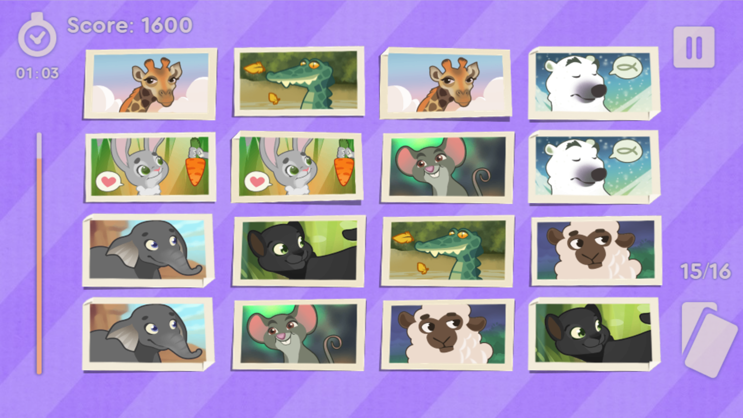 Scratch and Match Animal Game Level Complete Screenshot.