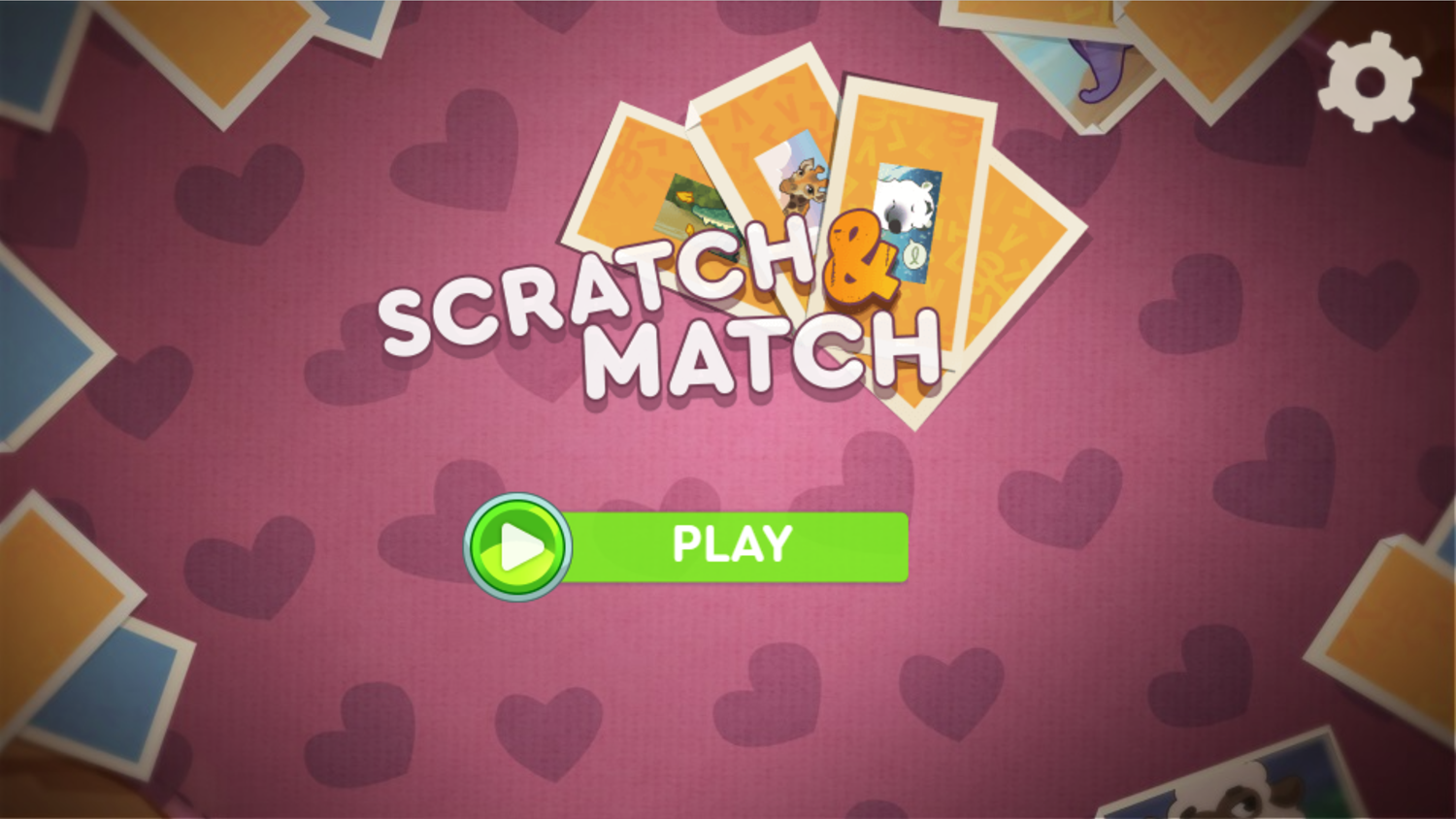 Scratch and Match Animal Game Welcome Screen Screenshot.