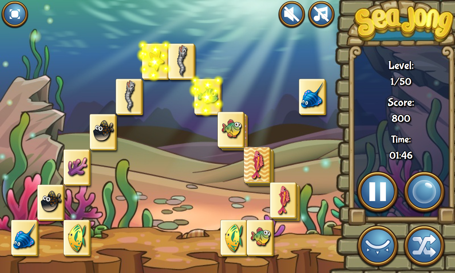 Seajong Game Level Play Screenshot.