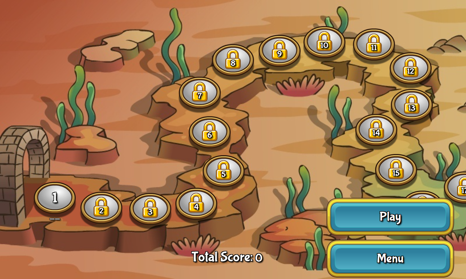 Seajong Game Level Select Screenshot.