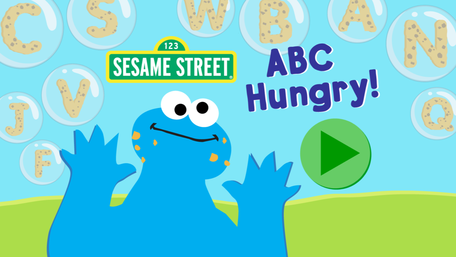 Sesame Street ABC Hungry Game Welcome Screen Screenshot.