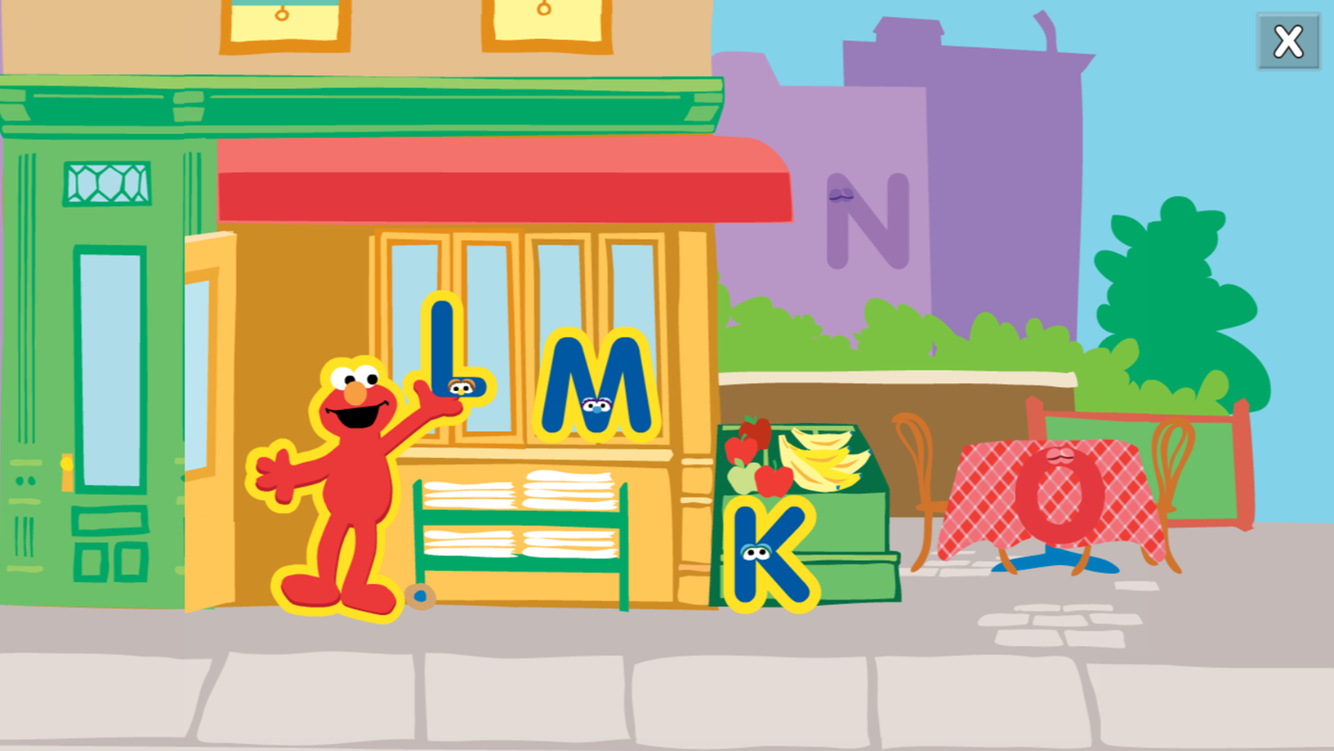 Sesame Street Alphabet Hunt Game Level Play Screenshot.
