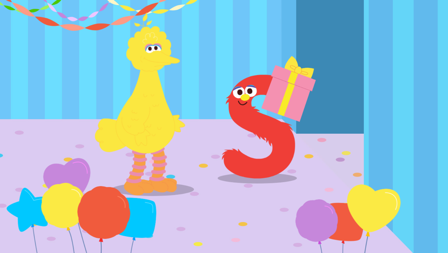 Sesame Street Big Bird and Snuffy's Letter Dance Party Game Letter Giving Gift Screenshot.