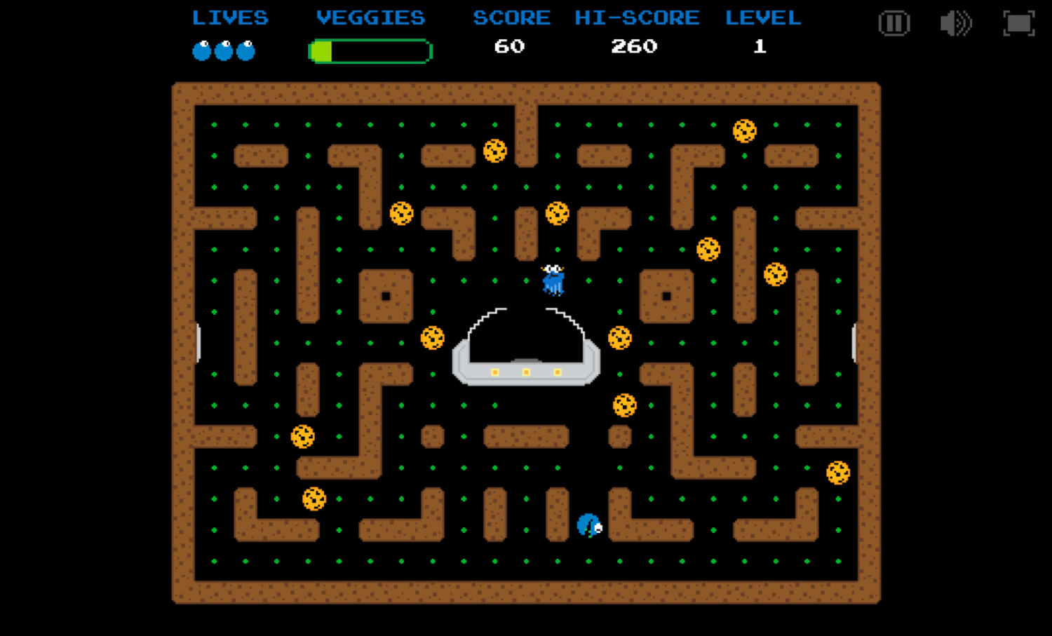 Sesame Street Cookie Monster Chase Game Level Start Screenshot.